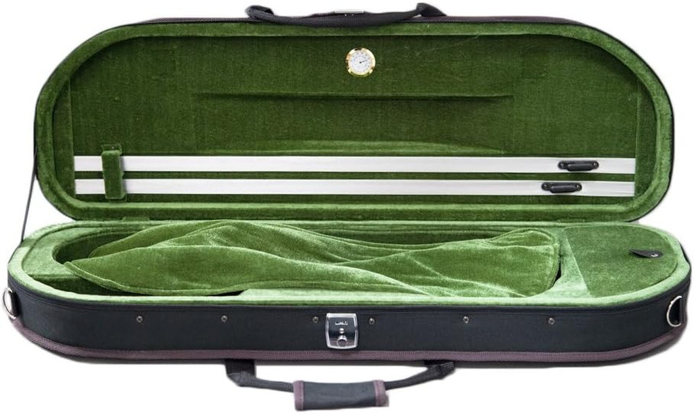 Lightweight Violin Halfmoon Case with Hygrometer & Strap - Multiple Colors!