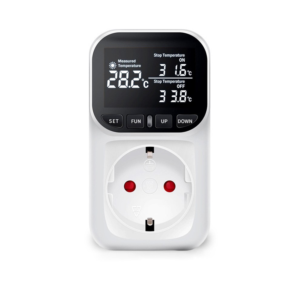 Digital Thermostat Outlet Plug Temperature Controller Outlet Socket 110V LCDsMvJ