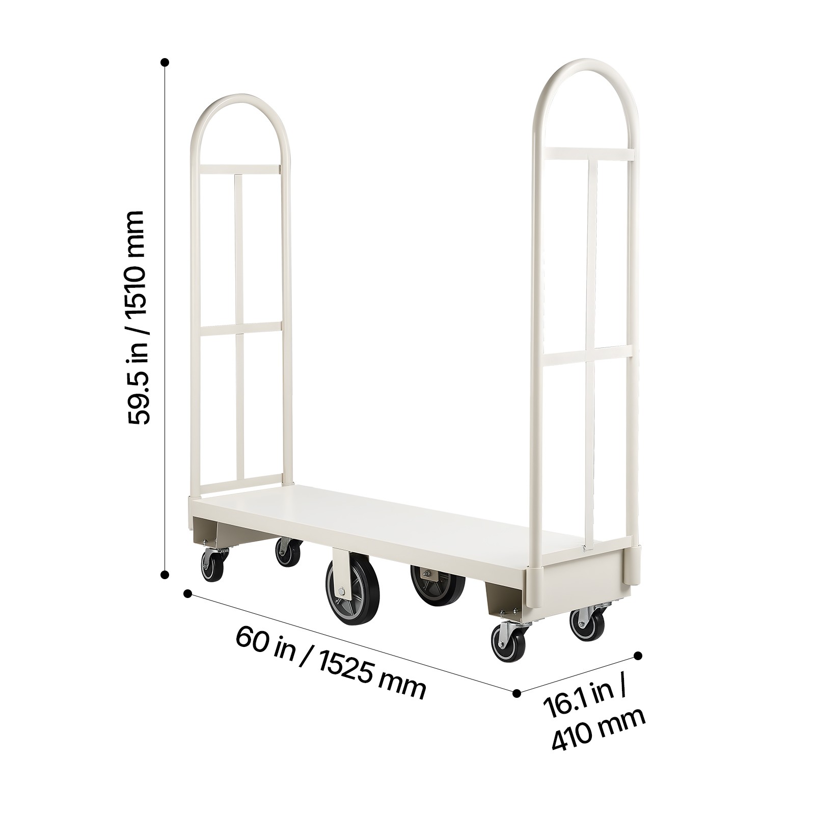 Uimoso U-Boat Platform Cart Dolly 2000lbs Capacity Duty Hand Truck with 6 Wheels
