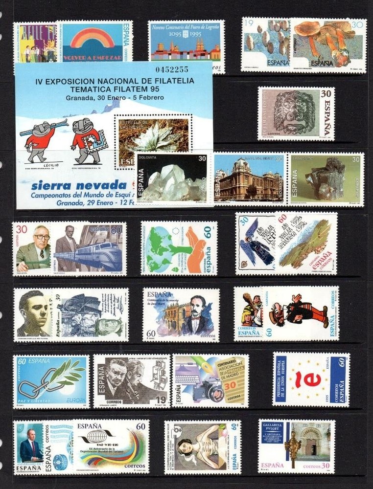 SPAIN MNH 1995 COMPLETE YEARS SETS (3 SCANS)
