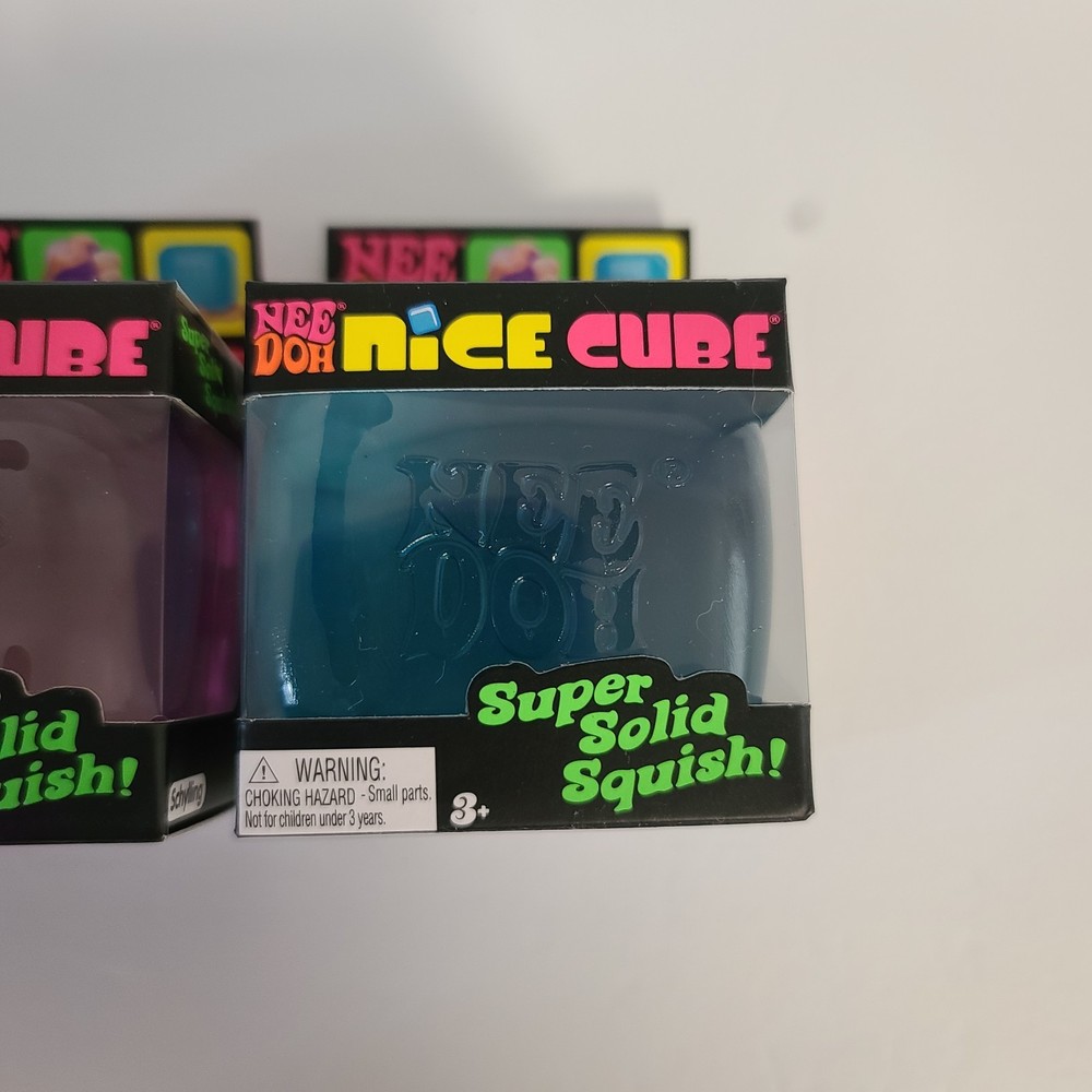 Nee Doh Nice Cube Schylling Super Solid Squish Toy Blue Purple
