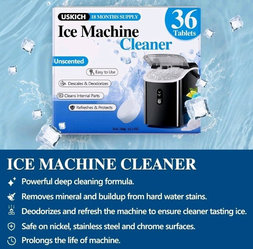 Ice Machine Cleaner Descaler Tablets-36Pack Ice Maker Cleaner Compatible with...