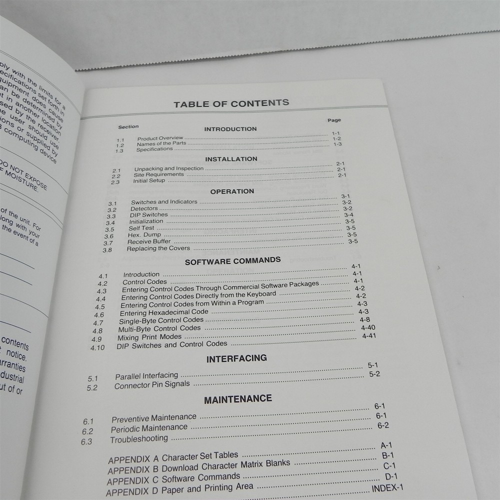 VINTAGE PANASONIC KX-P1080I OPERATING INSTRUCTIONS IMPACT DOT MATRIX PRINTER