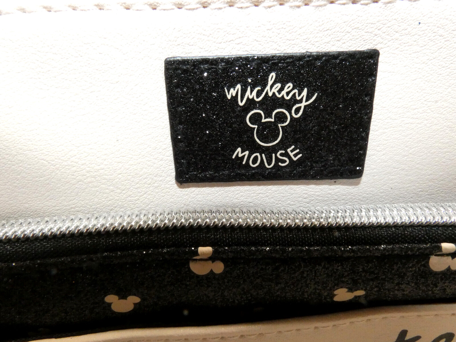 Mickey Mouse Cosmetic Bag White & Removable Pouch Disney Travel Case Makeup NWT