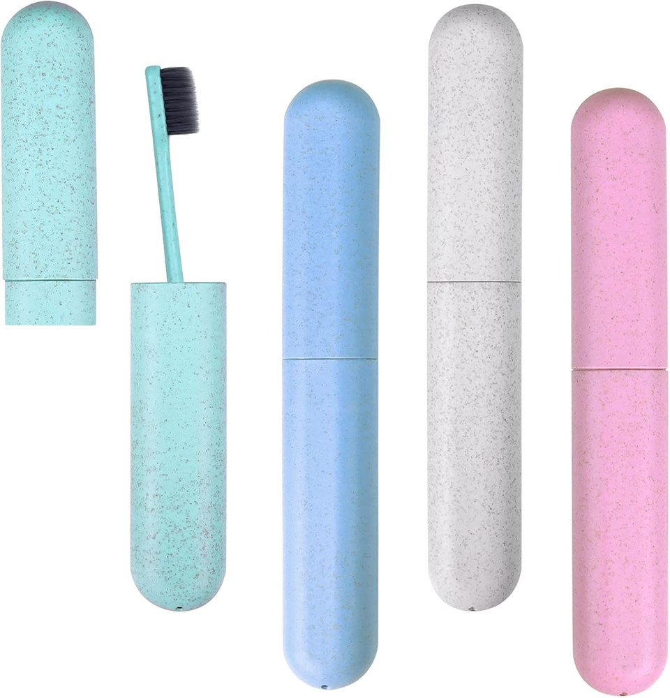 4 Pack  Toothbrush Case Portable  Toothbrush Holder Plastic Toothbrush Container