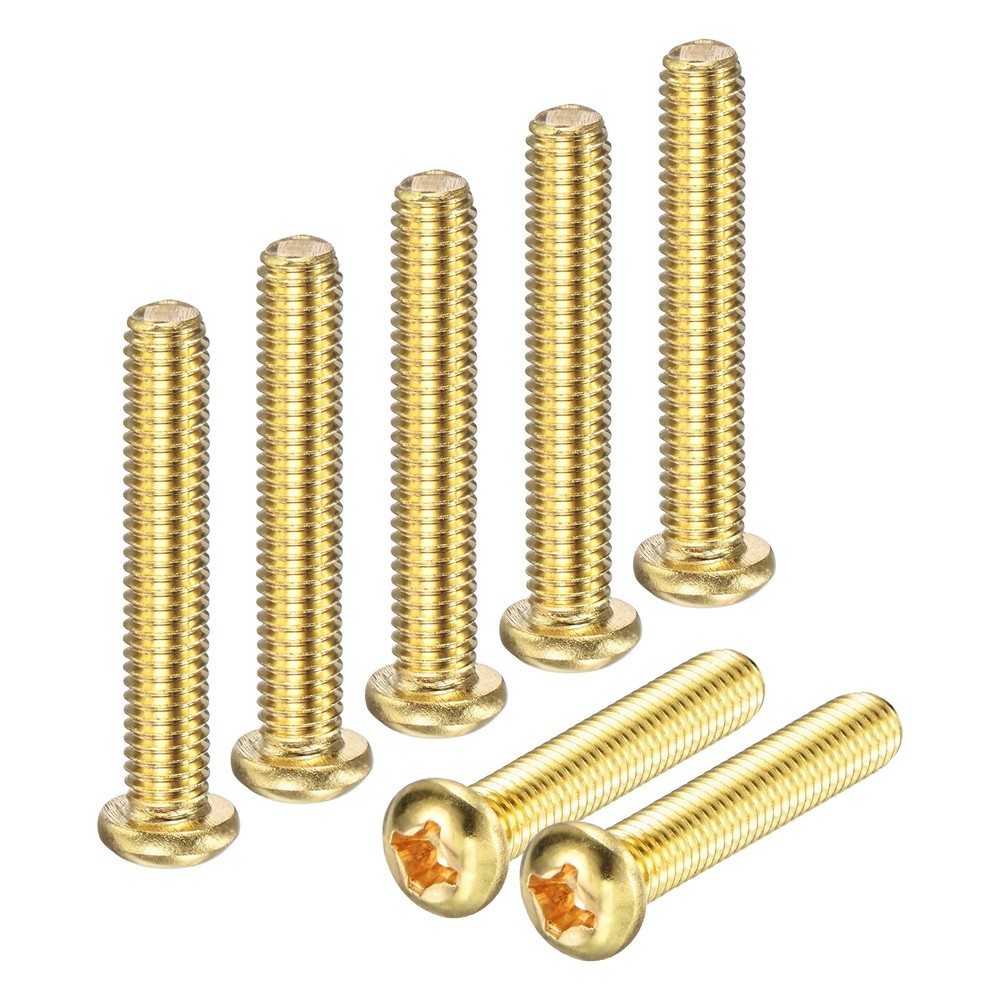 20-Pack M6x35mm Pan Head Machine Screws Brass Screw Brass