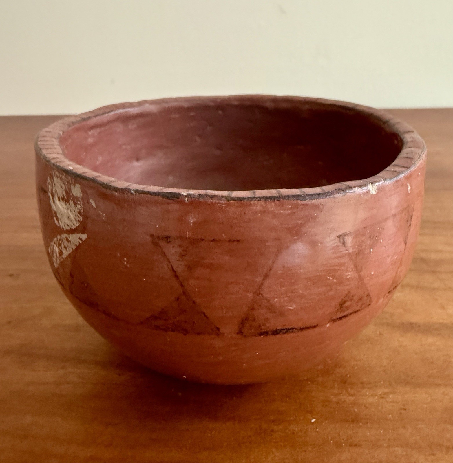 Ancient Pre Columbian Pottery Ceremonial Round Base Bowl Circa 800-1500AD