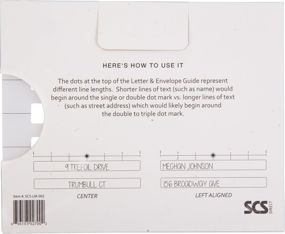 Lettering Envelope Addressing Stencil- Template Ruler Guide for Perfectly Straig