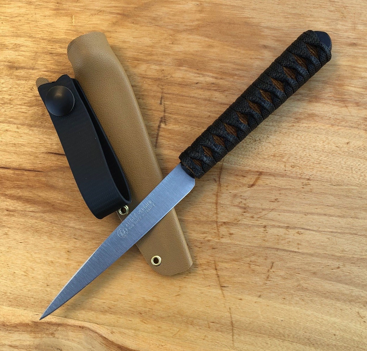 BGS Customized Blade VERDIER 'PERFORATOR' knife EDC Dk Nat/Bk NOT Ed's Manifesto