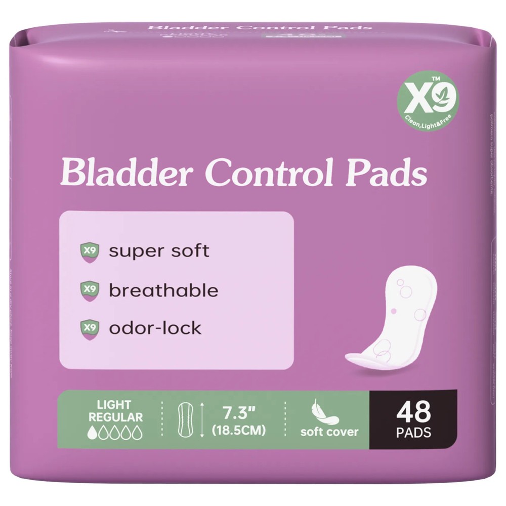 X9 Women'S Incontinence Pads, Ultimate Absorbency, Light Regular (48 Count)