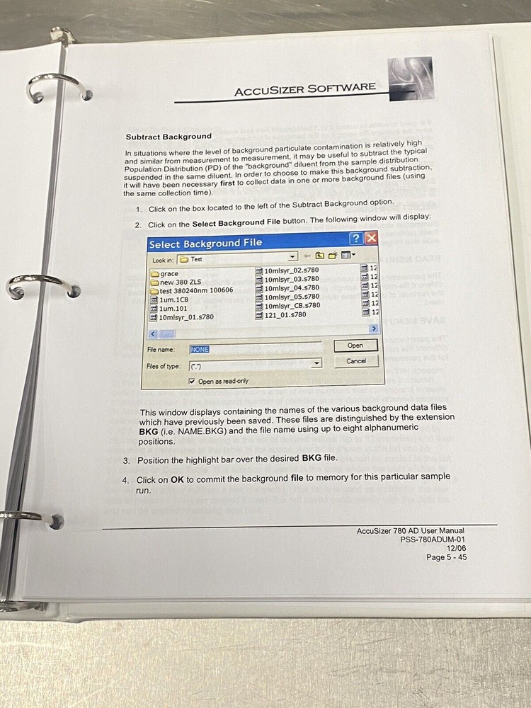 Accusizer 780 AD PSS-780ADUM-01 - Users Guide / Instructions Manual