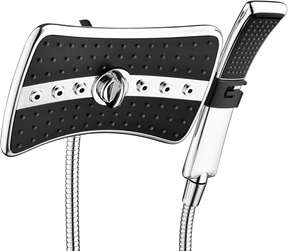 Dual Showerhead Combo Set, Handheld Showerhead Rainfall Showerhead Combo