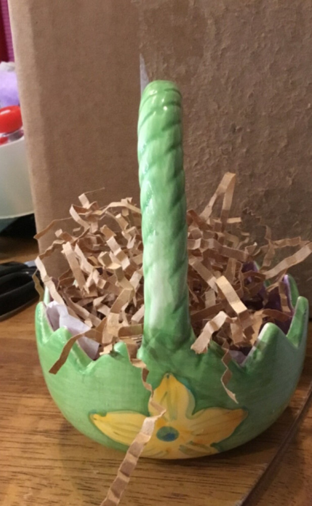 Ceramic Easter Egg Basket-Candy Dish