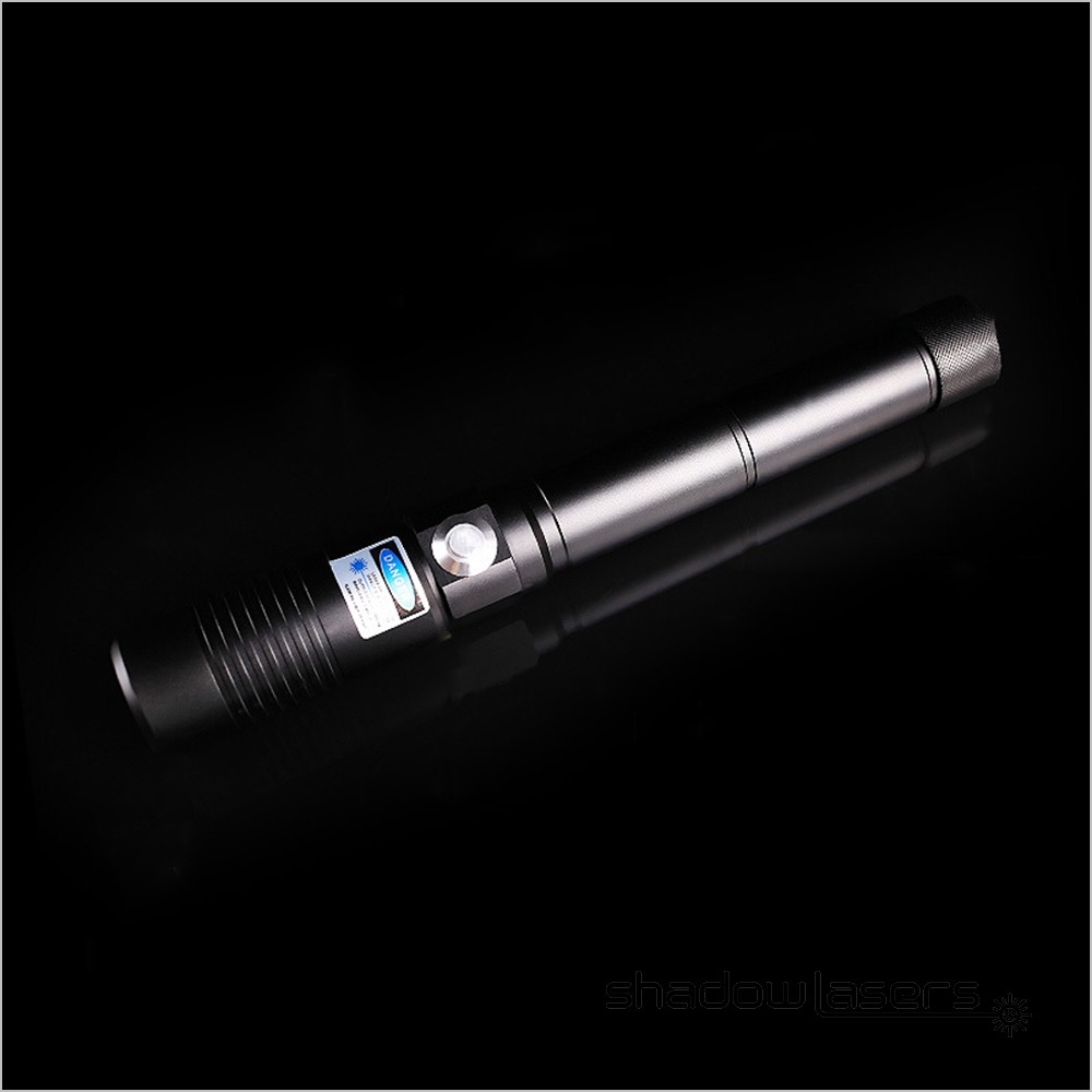 Adjustable Focus Blue Laser Pointer 450nm Flashlight Visidle Beam Light+Case US