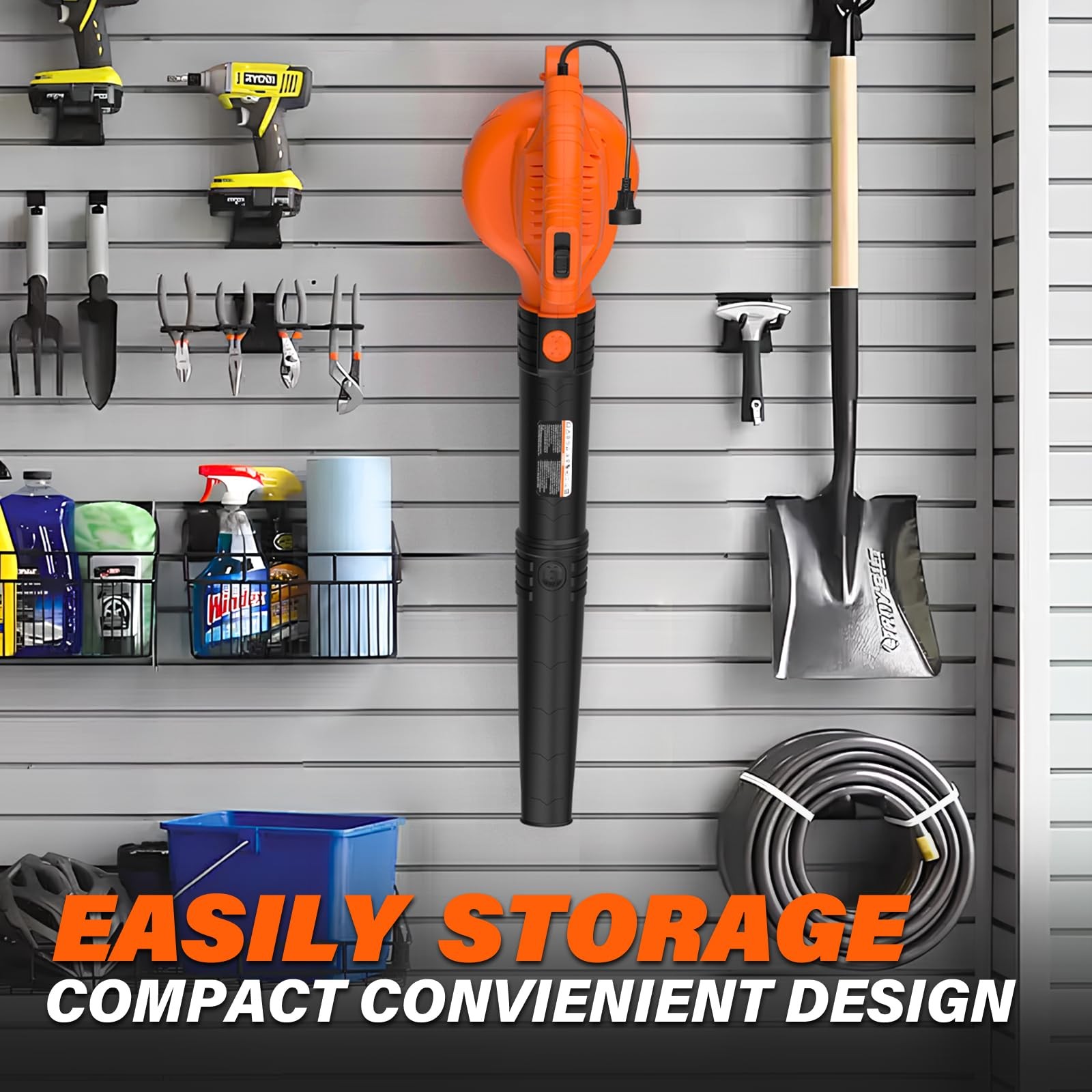 MAXLANDER Leaf Blower Corded, 7-AMP 350CFM/155MPH Electric Orange & Black