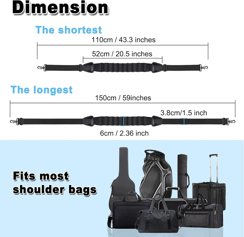 Shoulder Strap, 59” Luggage Shoulder Strap, Universal Bag Strap Replacement f...