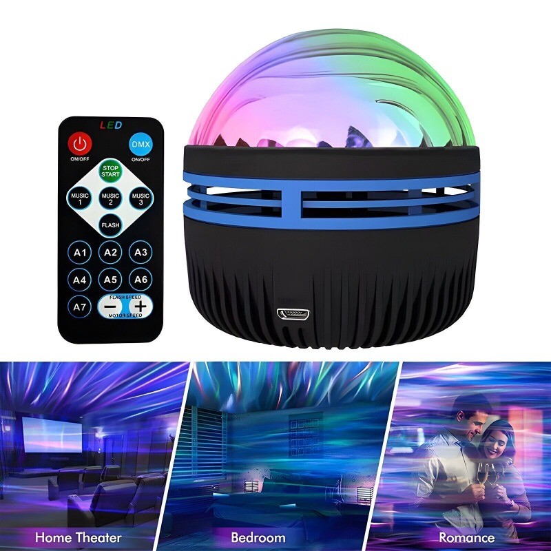 2 Pcs LED Northern Lights Projection Aurora Galaxy Projector Lamp Night Light US