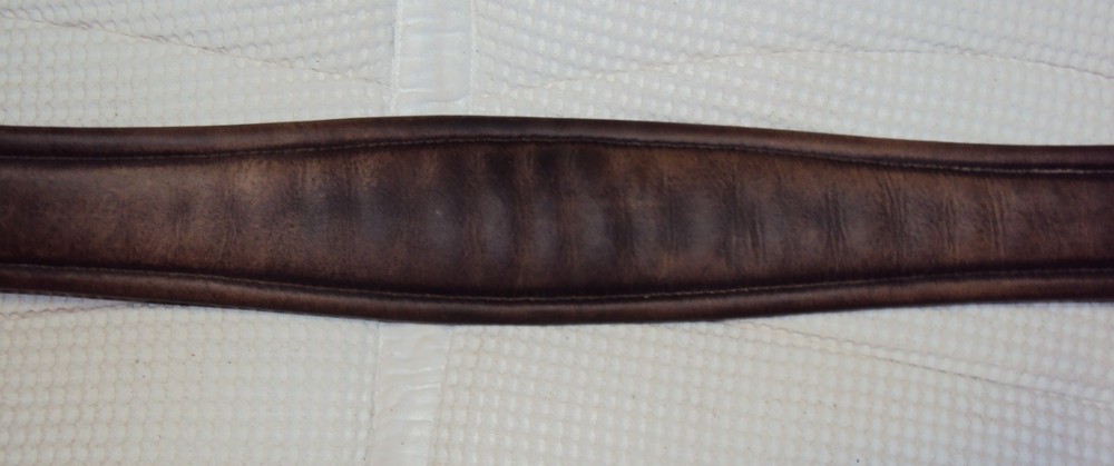 AMISH Leather Brown Girth - 53" - Padded/Elastic - NICE