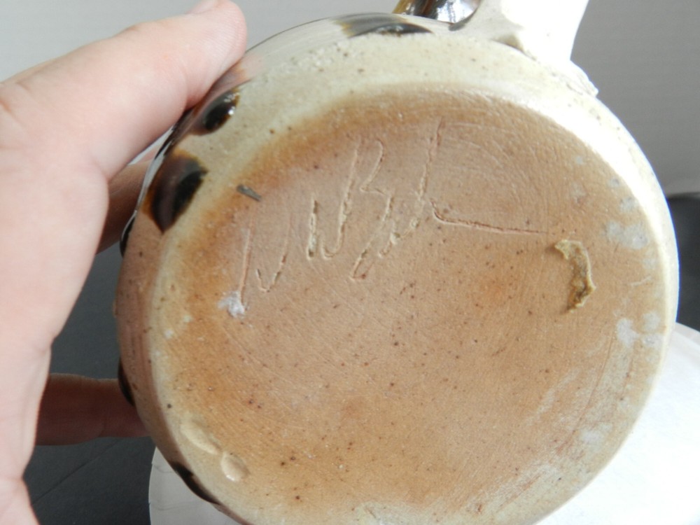 Rare Signed WL Baker Stoneware Jug...