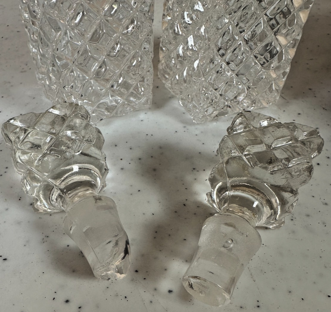 Vintage Victorian Silverplate 5 Piece Cut Glass Cruet Condiment Caddy