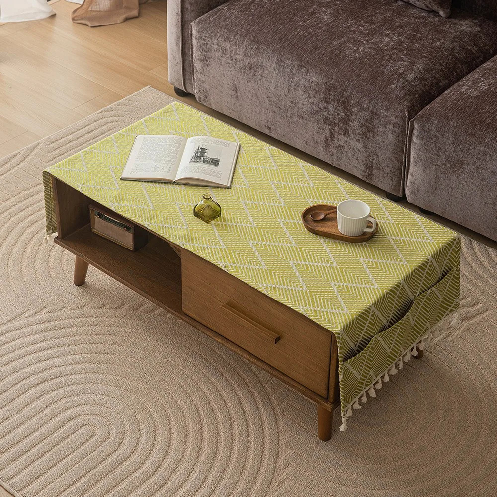 Modern Simple Cotton and Linen Tea Table Tablecloth Dustproof Table Tablecover