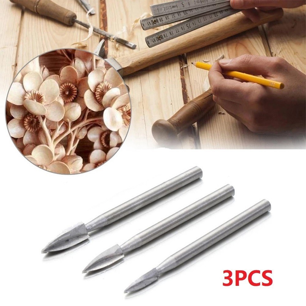 Accessories Wood Carving Tool Drill Bit 3PCS Drill Bit Set Grinding Tool