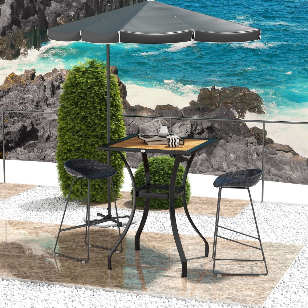 22" Outdoor Side Table with Umbrella Hole
