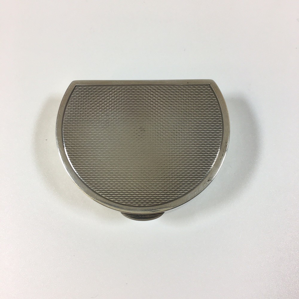 Vintage 1979 A Chick & Sons Solid Sterling Silver D Shaped Pill Trinket Box