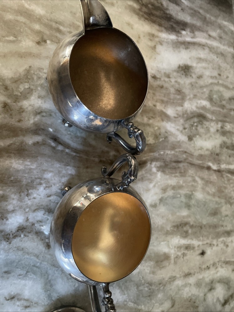 VIntage Silver on Copper Tea Set