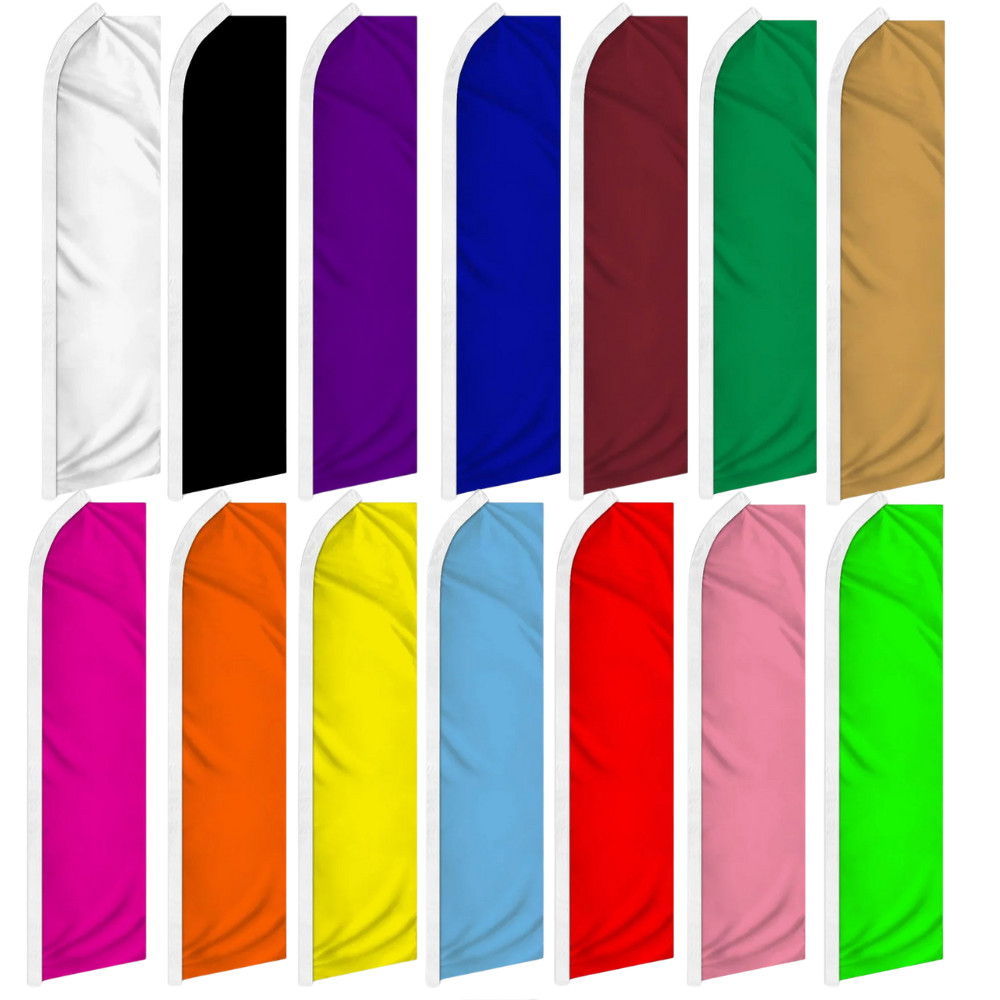 Blank Solid Color Swooper Flag Flutter Feather Advertising Banner Flags