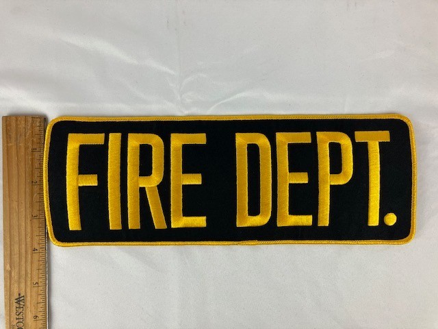 Fire Department Back Patch – 11" x 4" (Set of 3)