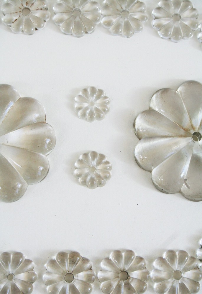 Assorted Vintage Crystal Rosettes, Large and Small