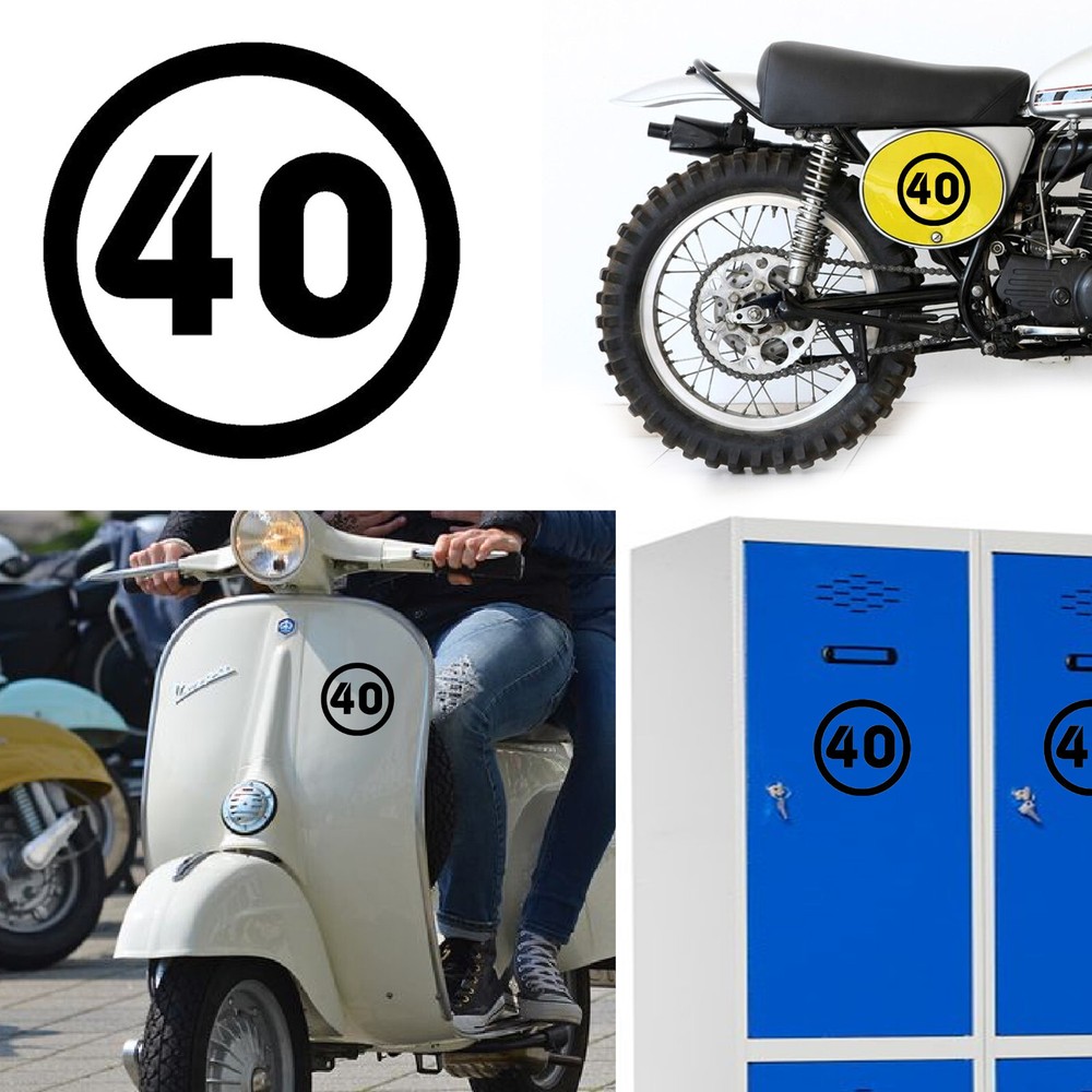 Number 40 v2 Sticker Vinyl