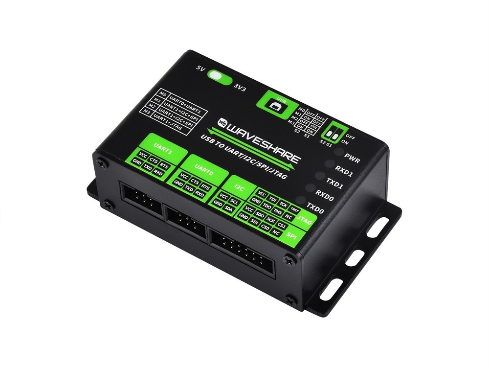 Waveshare USB To UART/I2C/SPI/JTAG Converter Support Multiple Interfaces 3.3V/5V