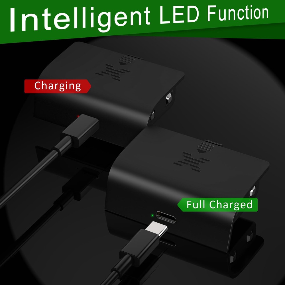 Controller Battery Pack Compatible with Xbox Series S/X with Type-C Charging ...