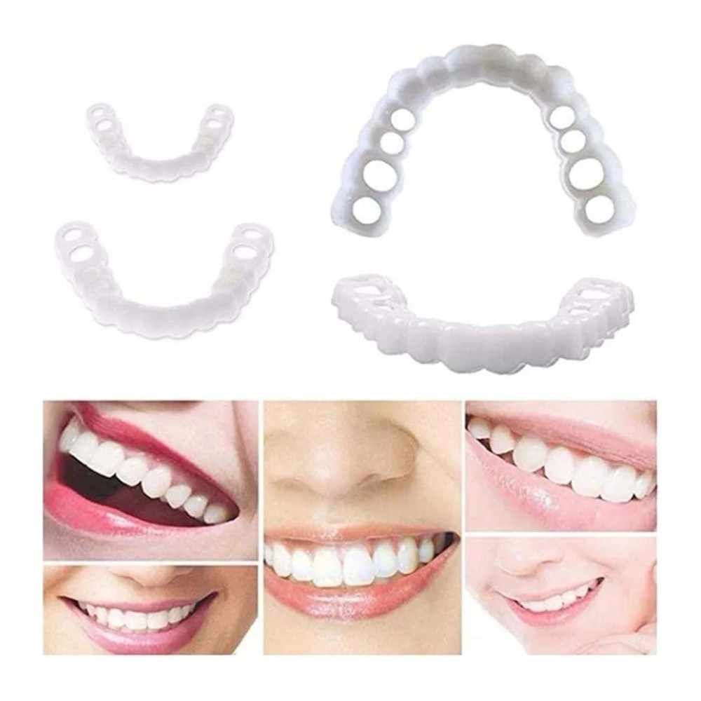 1 pair Temporary False Teeth Set – Natural-Looking Smile Enhancer for Confidence