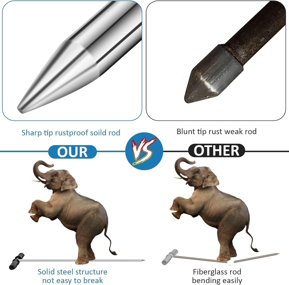 High-Quality 32-48 Inch Soil Probe Rod with Sharp Tip for Precise Depth Locating