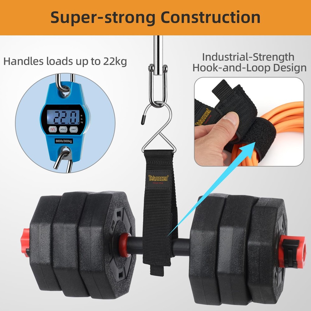 Trilancer 6Pack HookandLoop Extension Cord Straps Cable Management