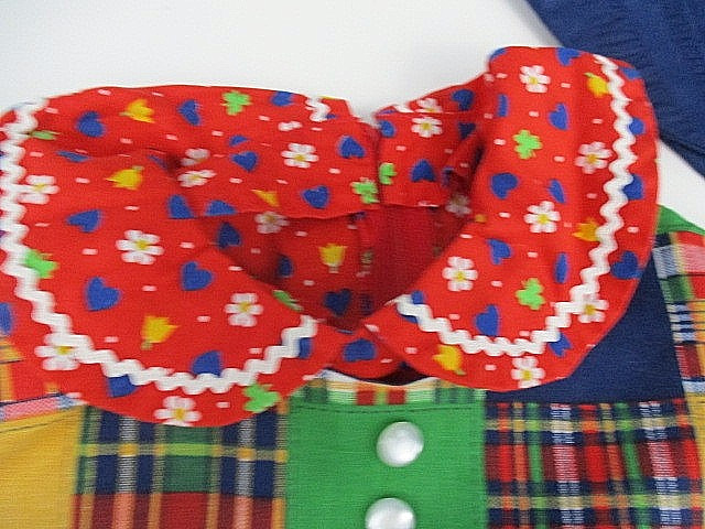 Pilgrim Pioneer Costume Girl Colonial Prairie Dress Apron Bonnet Floral Plaid