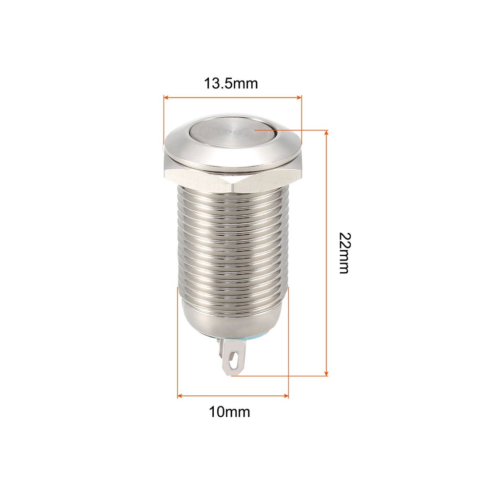 Push Button Switch - DC 30V / 10mm / Silvery / 1 Pcs