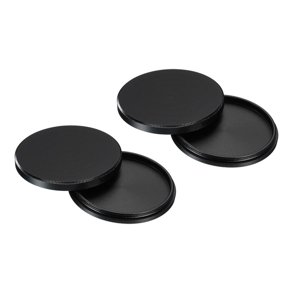2Pcs 43mm Lens Filter Stack Cap Aluminum Alloy Circular Filter Stacks Black