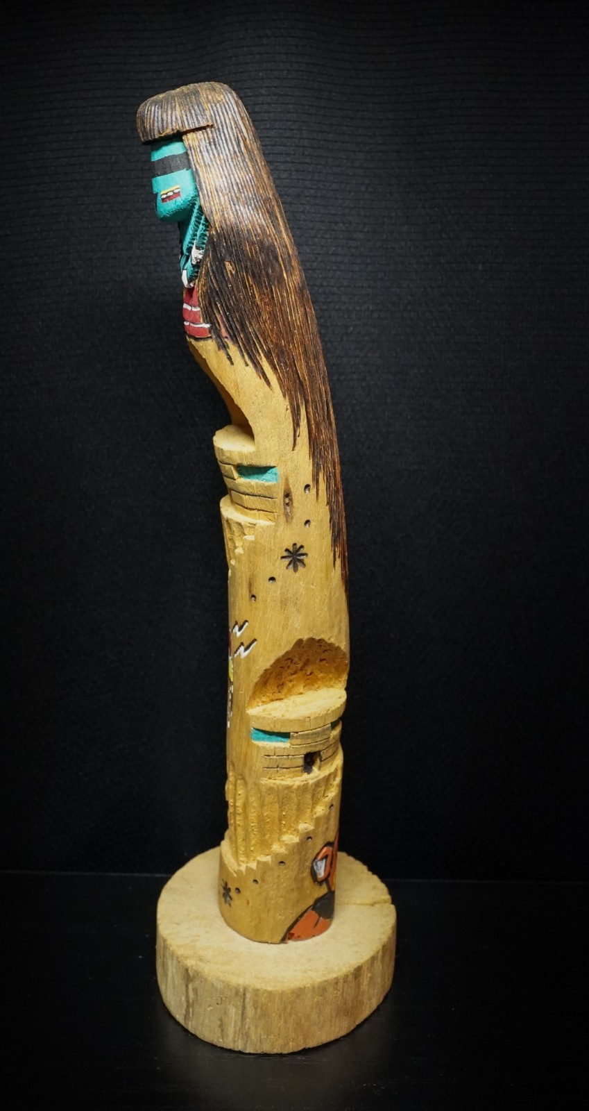 Signed Abeita Hopi Longhair Kachina 10" Mesa Style Katsina Carving