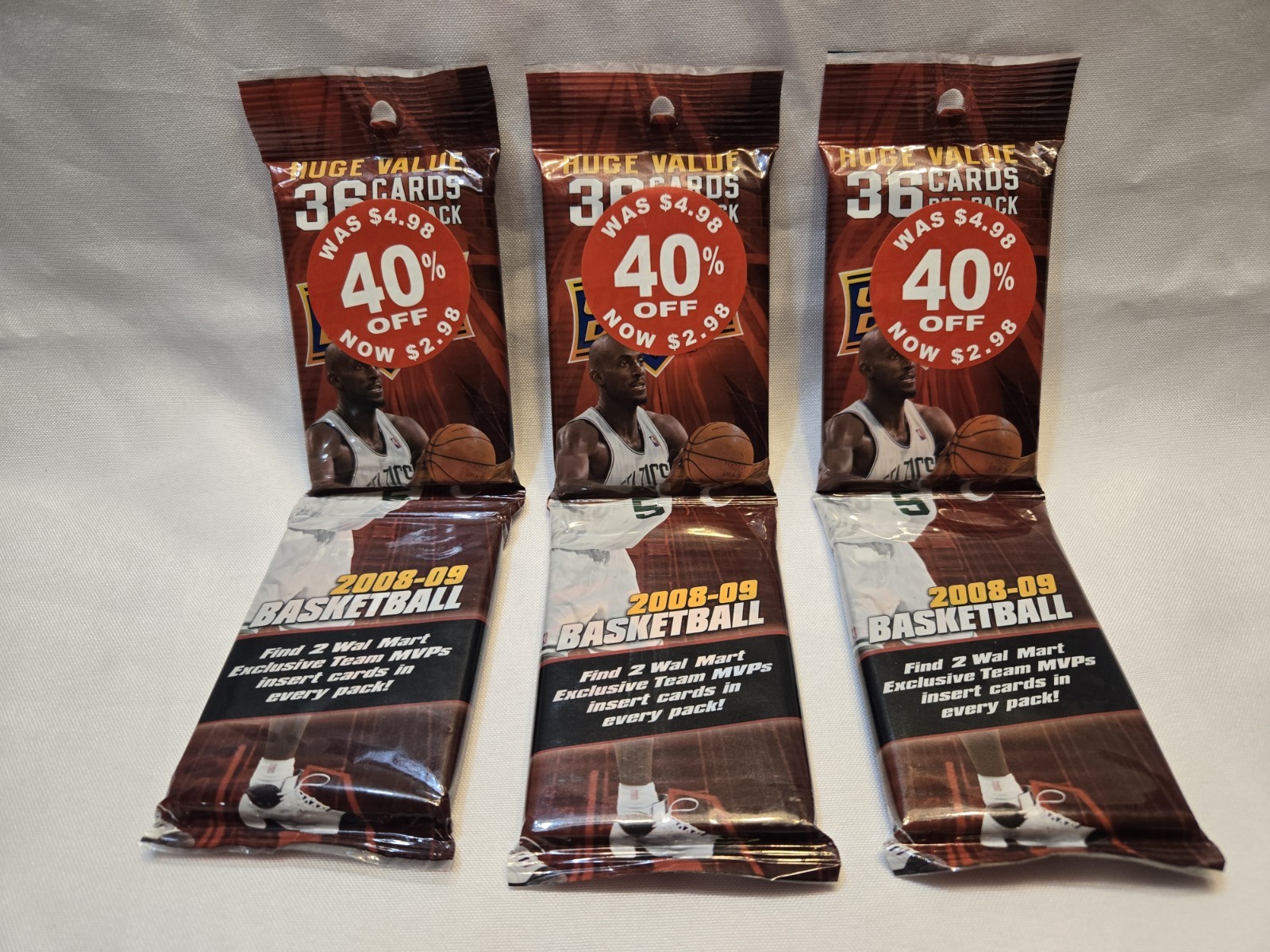 3 Sealed 2008-09 Upper Deck Basketball Hanging Value Packs LeBron James Showing