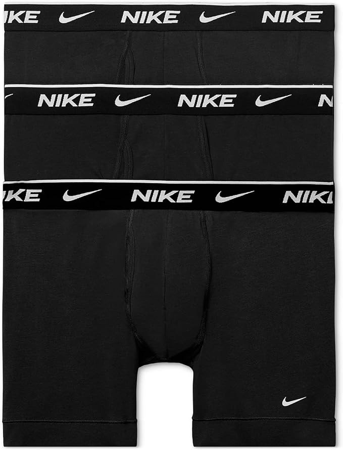 NEW Nike Everyday Cotton Stretch Dri-Fit Boxer Briefs 3 PACK Black & NAVY •Men's