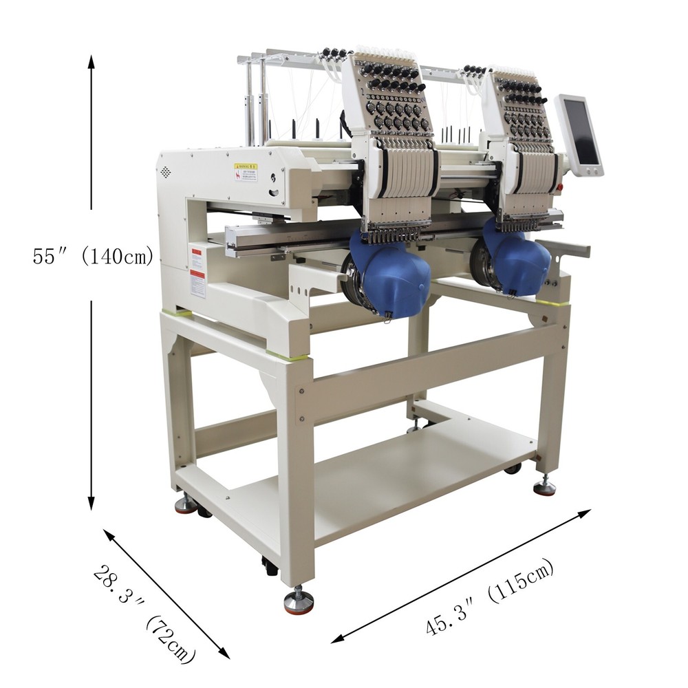 Commercial Double-station Automatic Embroidery Machine Flat & Hat Embroidery