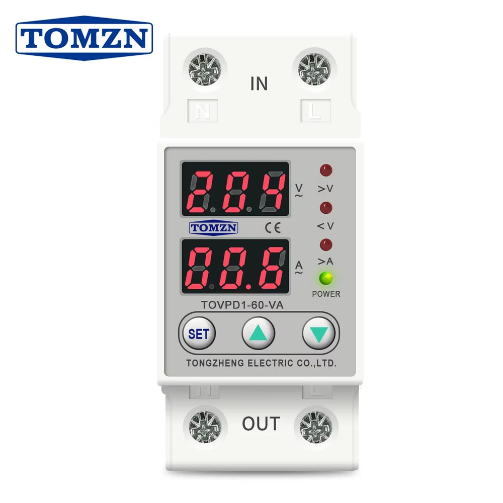 Din Rail 60A 230V Adjustable Over Voltage and Under Voltage Protective Device Pr