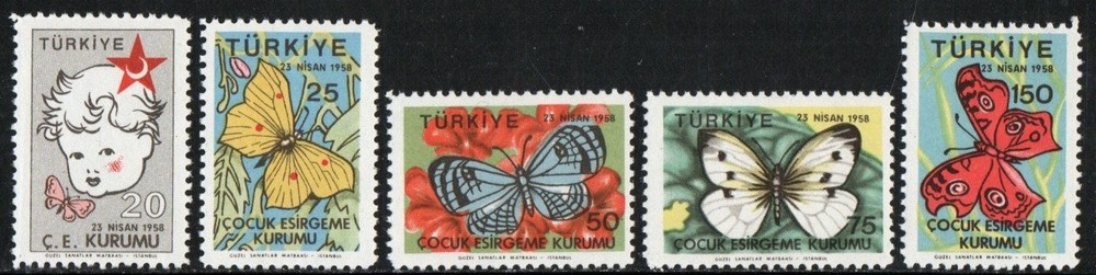 Turkey Stamp RA224-RA228  - Butterflies