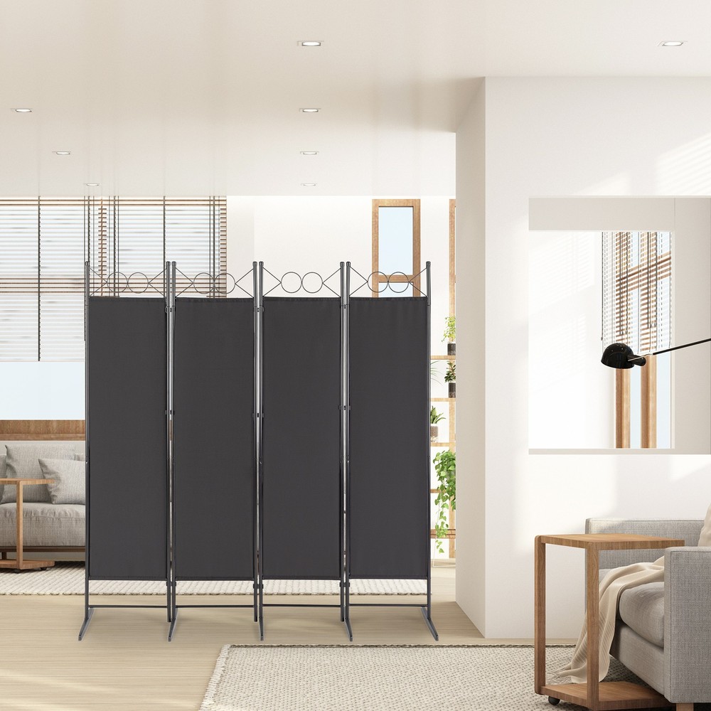 4 Panel Room Divider Folding Privacy Screen for Home Office Separator