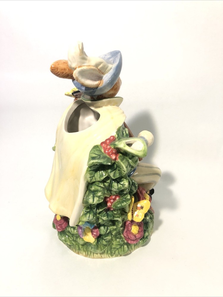 Rabbit Troubadour Ceramic Pitcher-12”x9”x8”-WCL. Rabbit Tea Pot -Easter Decor.