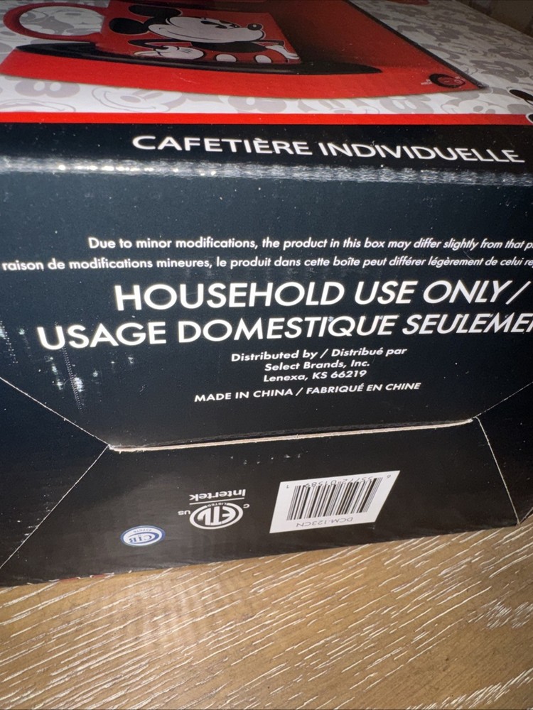 DISNEY Mickey Mouse Single Serve Coffee Maker Includes Mug New in Box